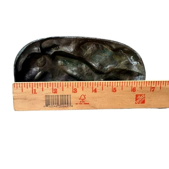 VTG French Style Cast Bronze Sculpture 6.75" Young Boy Fish Spear‎ Cast Net Dog - Picture 8 of 11